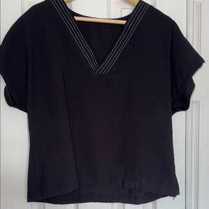 Black V-Neck Women's Top. Brazilian